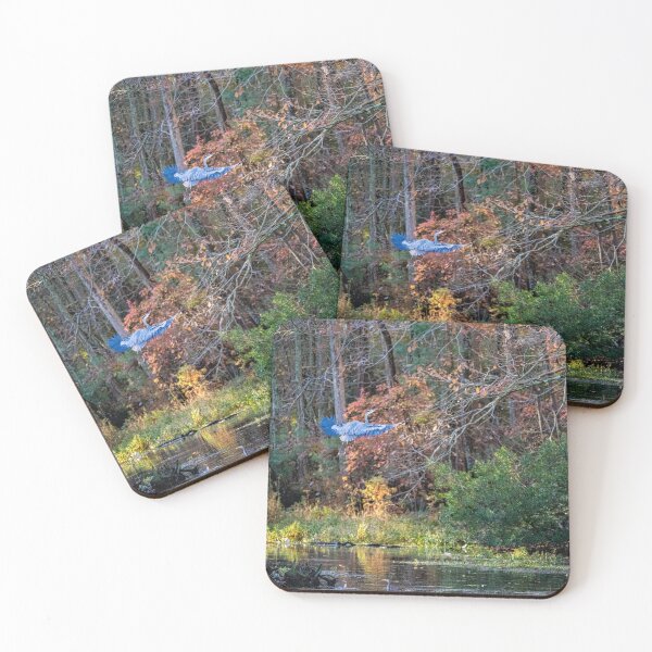 Item preview, Great Blue Heron Flying Above Lake designed and sold by ShorelineImages.