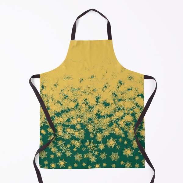 Item preview, Blizzard - Golden snowflakes on a green background designed and sold by illustratious.