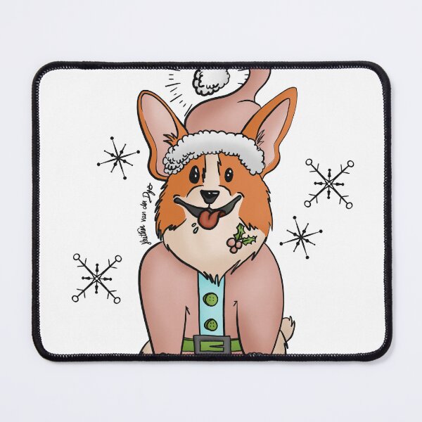 Item preview, Vintage Pink Santa Corgi on White designed and sold by Heather van der Dys.