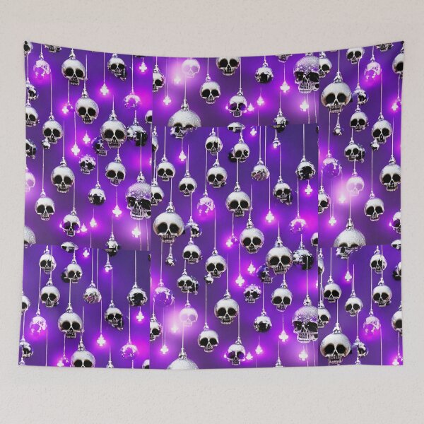 Item preview, Skull Christmas Balls Purple and Silver designed and sold by VPFearson.