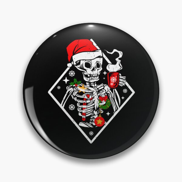 Item preview, Funny Vintage Christmas Skeleton With Smiling Skull Drinking Coffee Latte Hot Cocoa Lover designed and sold by GraphifyArt.