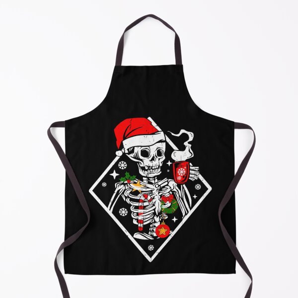 Item preview, Funny Vintage Christmas Skeleton With Smiling Skull Drinking Coffee Latte Hot Cocoa Lover designed and sold by GraphifyArt.