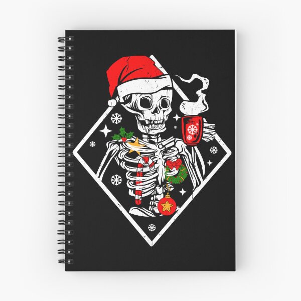 Item preview, Funny Vintage Christmas Skeleton With Smiling Skull Drinking Coffee Latte Hot Cocoa Lover designed and sold by GraphifyArt.
