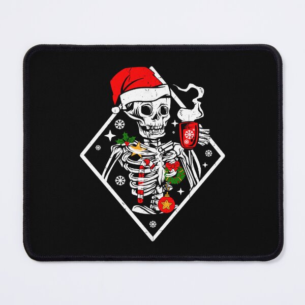 Item preview, Funny Vintage Christmas Skeleton With Smiling Skull Drinking Coffee Latte Hot Cocoa Lover designed and sold by GraphifyArt.