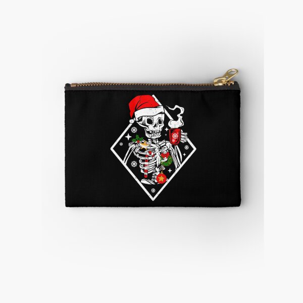 Item preview, Funny Vintage Christmas Skeleton With Smiling Skull Drinking Coffee Latte Hot Cocoa Lover designed and sold by GraphifyArt.