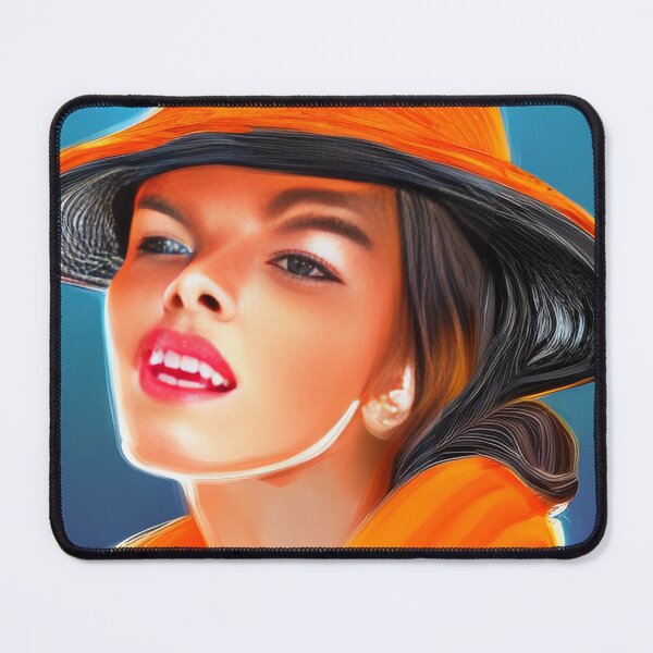 Item preview, Beautiful Lady With Orange Hat designed and sold by The Love Quill.