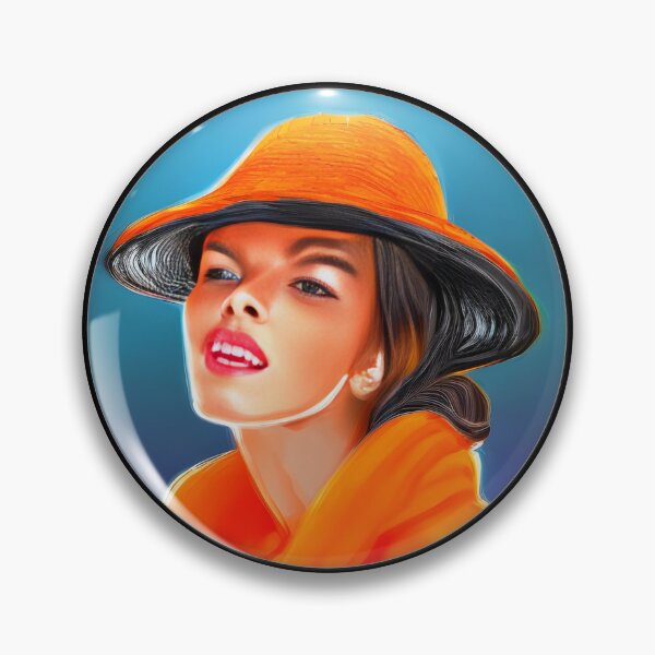 Item preview, Beautiful Lady With Orange Hat designed and sold by The Love Quill.