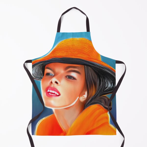 Item preview, Beautiful Lady With Orange Hat designed and sold by The Love Quill.