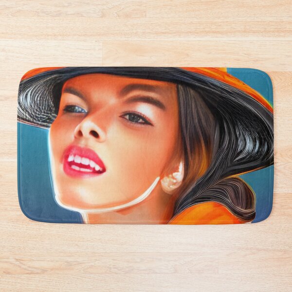 Item preview, Beautiful Lady With Orange Hat designed and sold by The Love Quill.