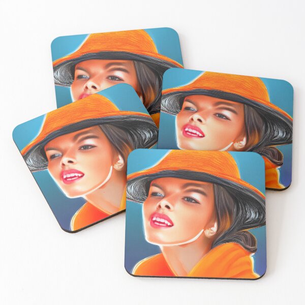 Item preview, Beautiful Lady With Orange Hat designed and sold by The Love Quill.