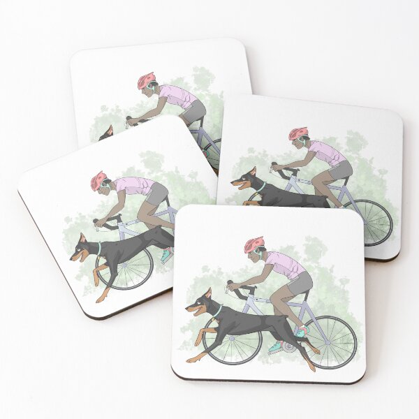 Item preview, Cyclist and Dobermann  designed and sold by HendreCreates.