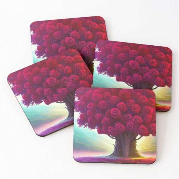 Item preview, large abstract tree with red roses designed and sold by ValleyDream.