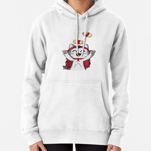 sushi juggler cat,kawaii Pullover Hoodie