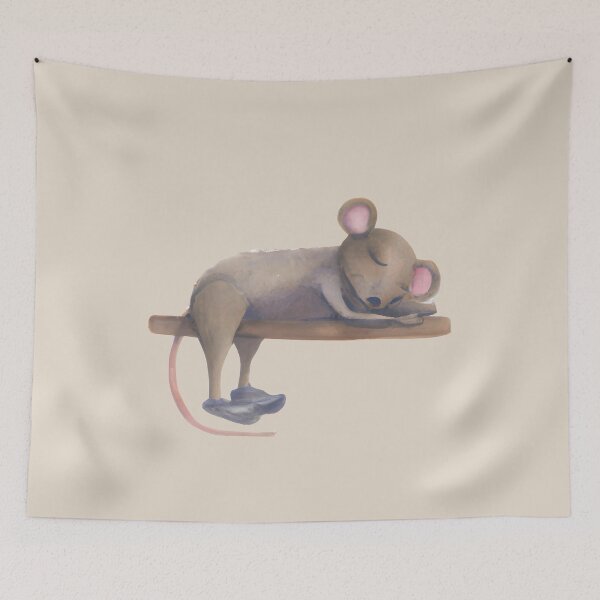 Item preview, Sleeping mouse, watercolor rat sleeping,pet rat, cute pet mouse, sleepy mouse, mouse lover designed and sold by Artsareus.