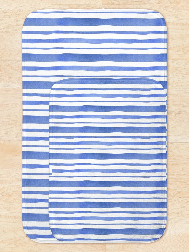 Thumbnail 5 of 6, Bath Mat, Blue pattern designed and sold by Lessonsprint.
