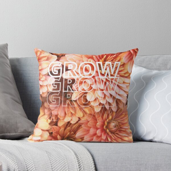 Item preview, GROW (above) - Fun, Flirty Orange Floral Background designed and sold by AliceSLee.