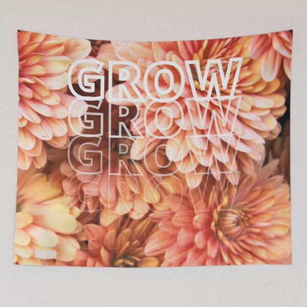 Item preview, GROW (above) - Fun, Flirty Orange Floral Background designed and sold by AliceSLee.
