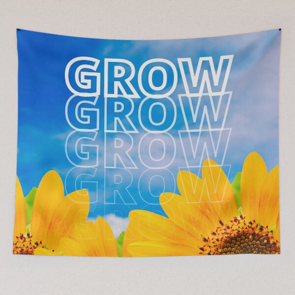 Item preview, GROW (above) - Bright Blue Sky With Yellow Sunflowers designed and sold by AliceSLee.