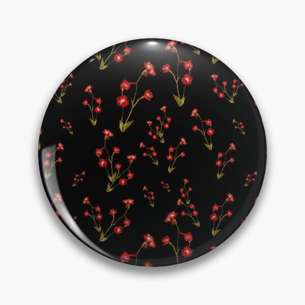 Artikelvorschau, Flower red pattern a cute watercolor illustration black entworfen und verkauft von Yana Mustafina | Boho Soulful Designs.