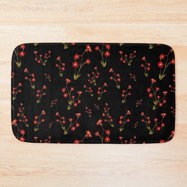Item preview, Flower red pattern a cute watercolor illustration black designed and sold by Yana Mustafina | Boho Soulful Designs.