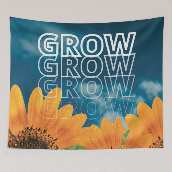 Item preview, GROW (above) - Deep Blue Sky Over Sunflowers designed and sold by AliceSLee.