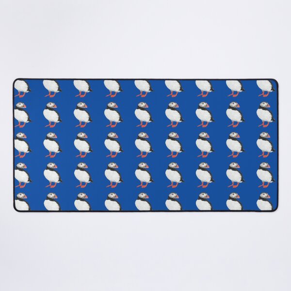 Item preview, Puffin pastel art on blue background designed and sold by IslesArt.