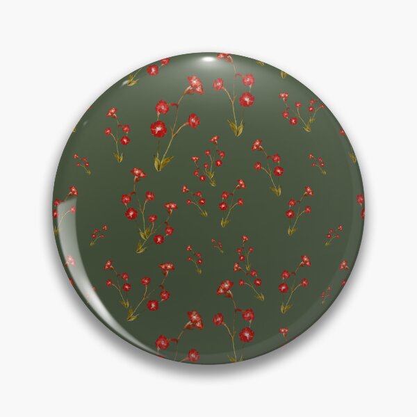Artikelvorschau, Flower red pattern a cute watercolor illustration green entworfen und verkauft von Yana Mustafina | Boho Soulful Designs.
