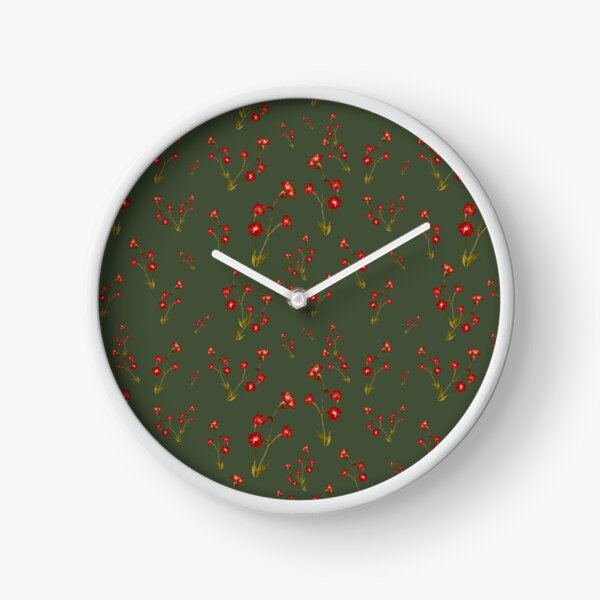 Item preview, Flower red pattern a cute watercolor illustration green designed and sold by Yana Mustafina | Boho Soulful Designs.