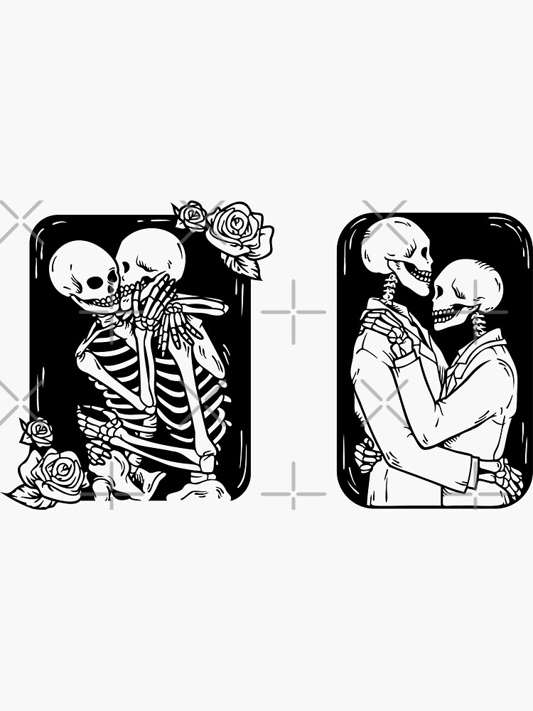 Gothic Eternal Love Skeleton Loving Couple Sticker For Sale By