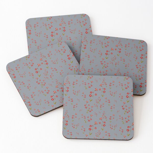 Artikelvorschau, Flower red grey pattern a cute watercolor illustration entworfen und verkauft von Yana Mustafina | Boho Soulful Designs.