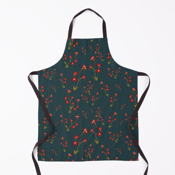 Item preview, Flower red pattern a cute watercolor illustration turquoise designed and sold by Yana Mustafina | Boho Soulful Designs.