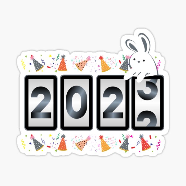 "New Years Odometer " Sticker for Sale by CatDogBFF Redbubble