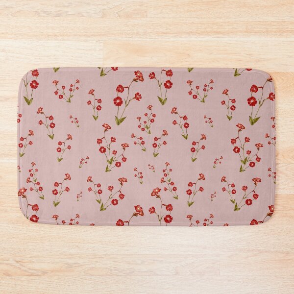 Aperçu de l'œuvre Flower red pink pattern a cute watercolor illustration  créée et vendue par Yana Mustafina | Boho Soulful Designs.