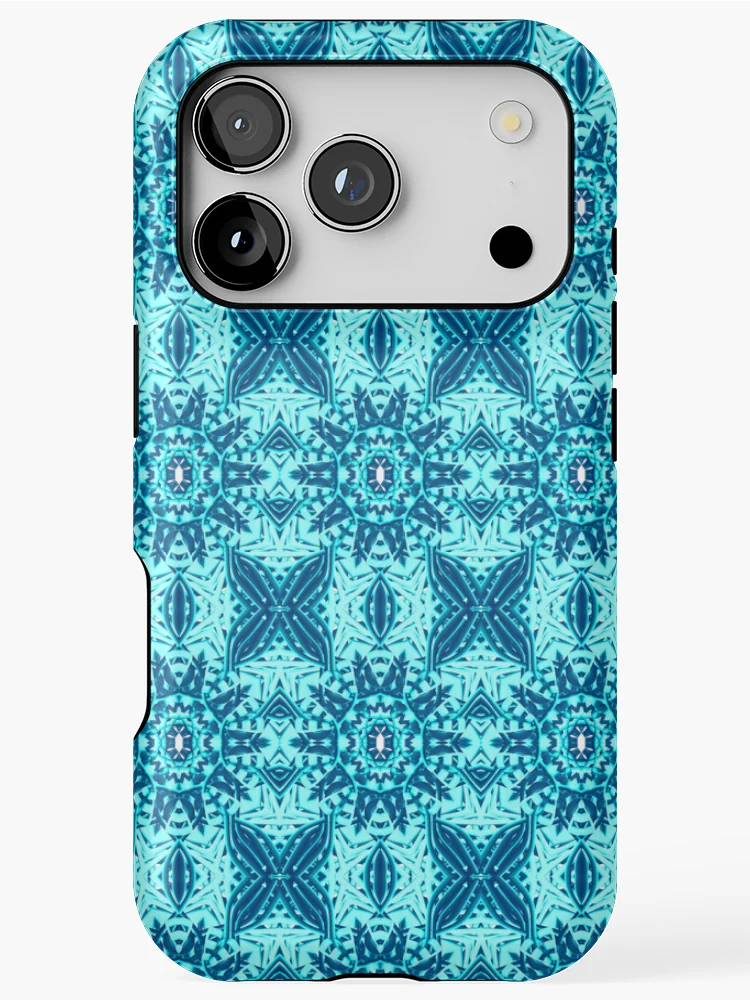Thumbnail 1 of 4, iPhone Case, 3d Light Blue pattern designed and sold by Work of art Shop.