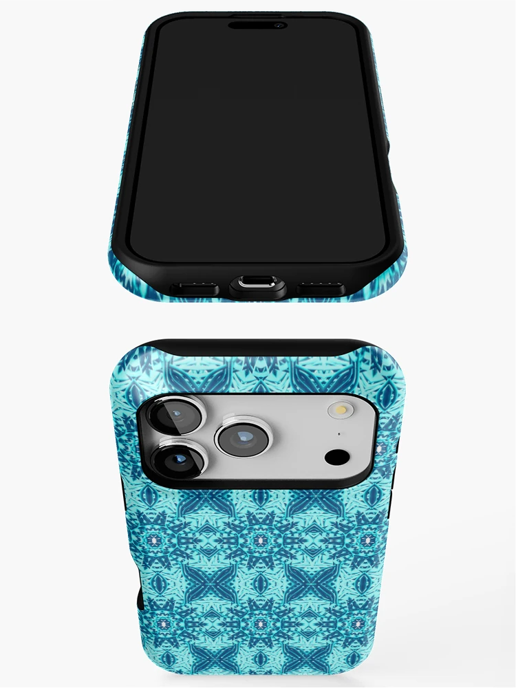 Thumbnail 3 of 4, iPhone Case, 3d Light Blue pattern designed and sold by Work of art Shop.