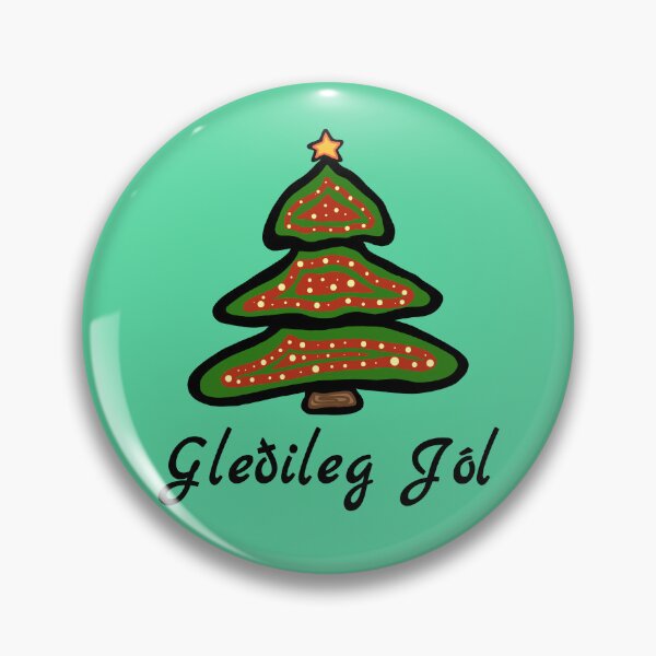 Item preview, Gledileg Jol Iceland Christmas Tree Icelandic Greeting designed and sold by MagicBoutique.