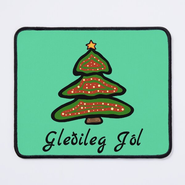 Item preview, Gledileg Jol Iceland Christmas Tree Icelandic Greeting designed and sold by MagicBoutique.