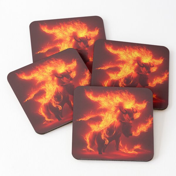 Item preview, Bull with a Body of Flames Digital Art designed and sold by DesignerKin.