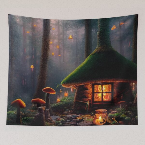 Item preview, Forest cabin with fairytale magic - Fantasy dream designed and sold by Monkyra.