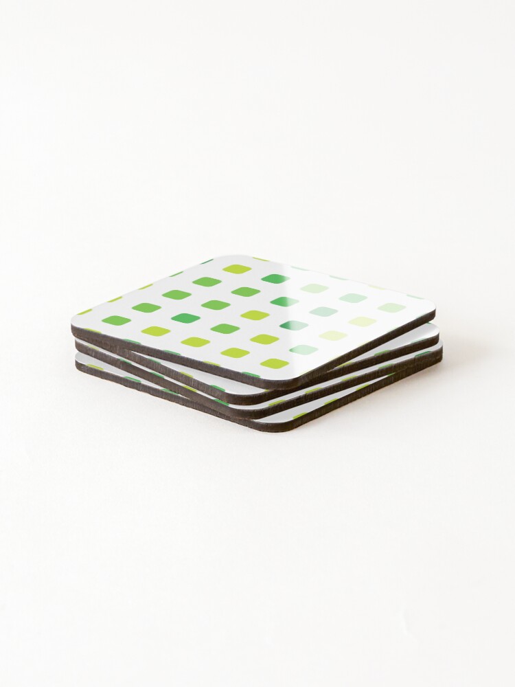 Thumbnail 4 of 5, Coasters (Set of 4), Green square pattern designed and sold by Lessonsprint.