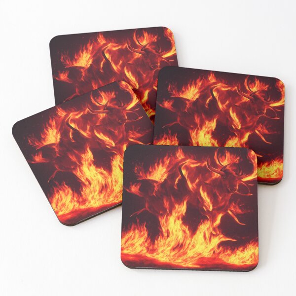 Item preview, Bull with a Body of Flames Digital Art designed and sold by DesignerKin.