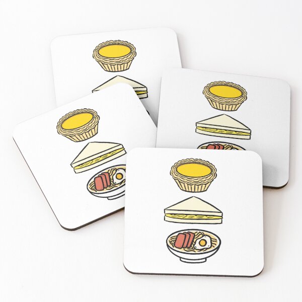 Item preview, Chinese Egg Dish Trio with Chinese Egg Tart or Daan Tat, Scrambled Egg Sandwich, and Luncheon Meat and Egg Instant Noodles designed and sold by bonniemamadraws.