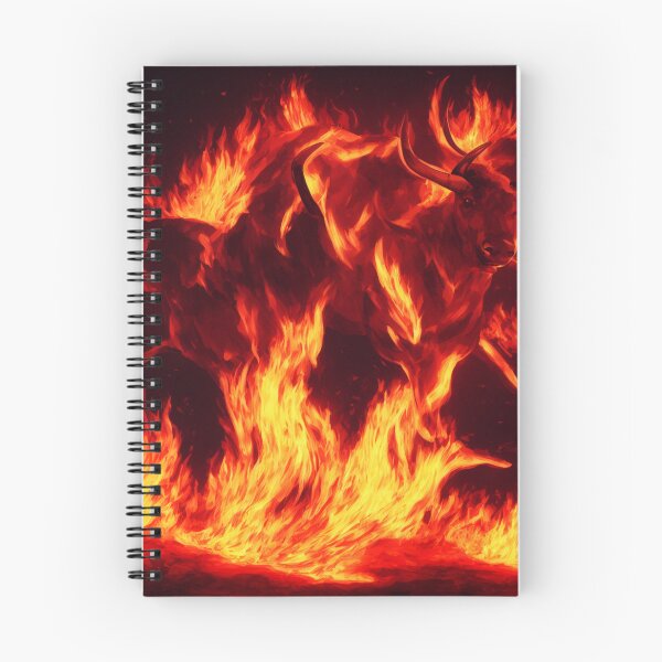 Item preview, Bull with a Body of Flames Digital Art designed and sold by DesignerKin.
