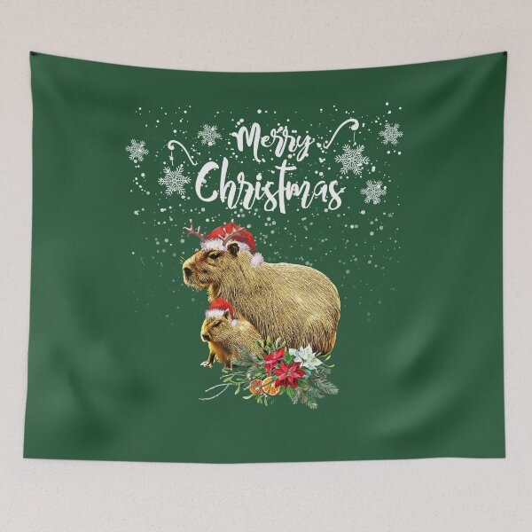 Item preview, Capybara Merry Christmas and Christmas composition and oranges! Cute capybara, Christmas sweater designed and sold by Collagedream.