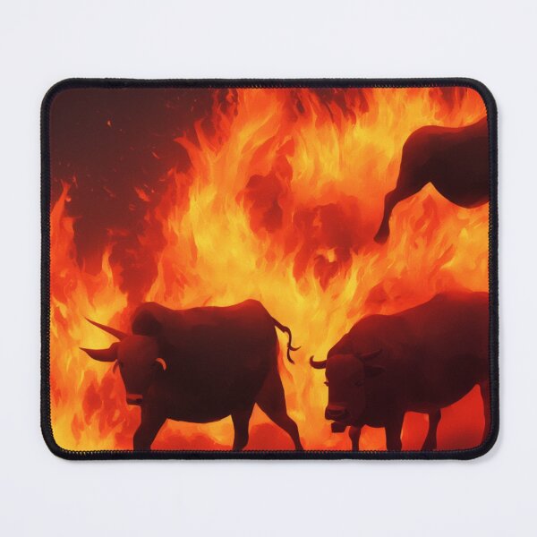 Item preview, Bulls with a Body of Red Flames Digital Art designed and sold by DesignerKin.