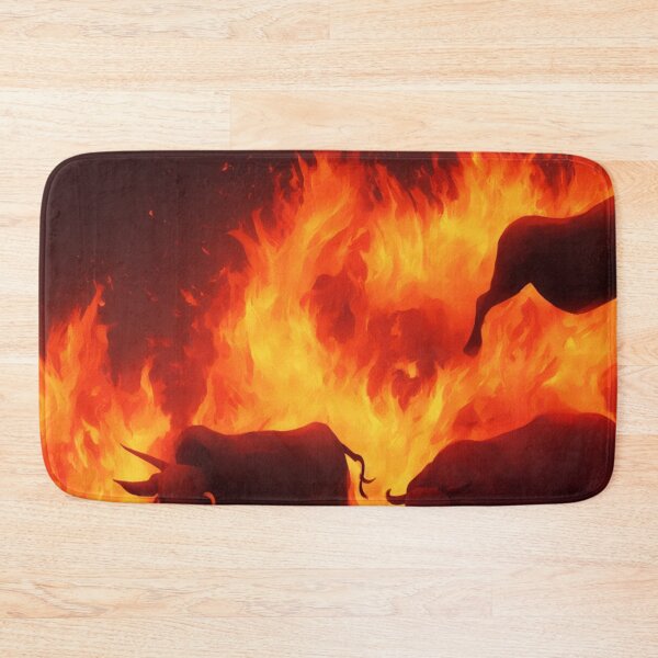 Item preview, Bulls with a Body of Red Flames Digital Art designed and sold by DesignerKin.
