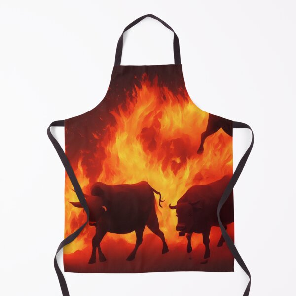 Item preview, Bulls with a Body of Red Flames Digital Art designed and sold by DesignerKin.