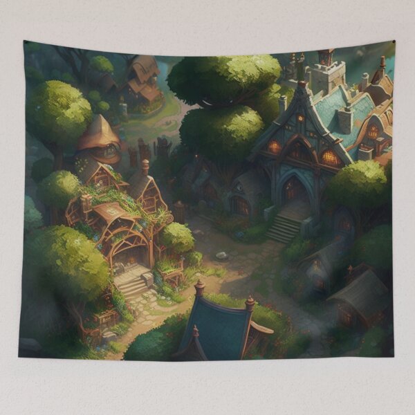 Item preview, Fairytale village - Fantasy dream designed and sold by Monkyra.