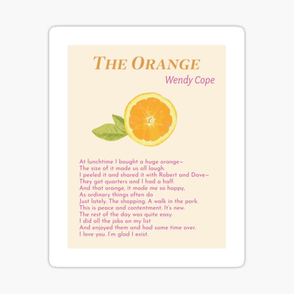 Item preview, The Orange Poem designed and sold by margaretannco.