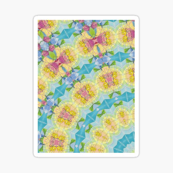 "Zen kaleidoscope lotus and dragonfly" Sticker for Sale by light